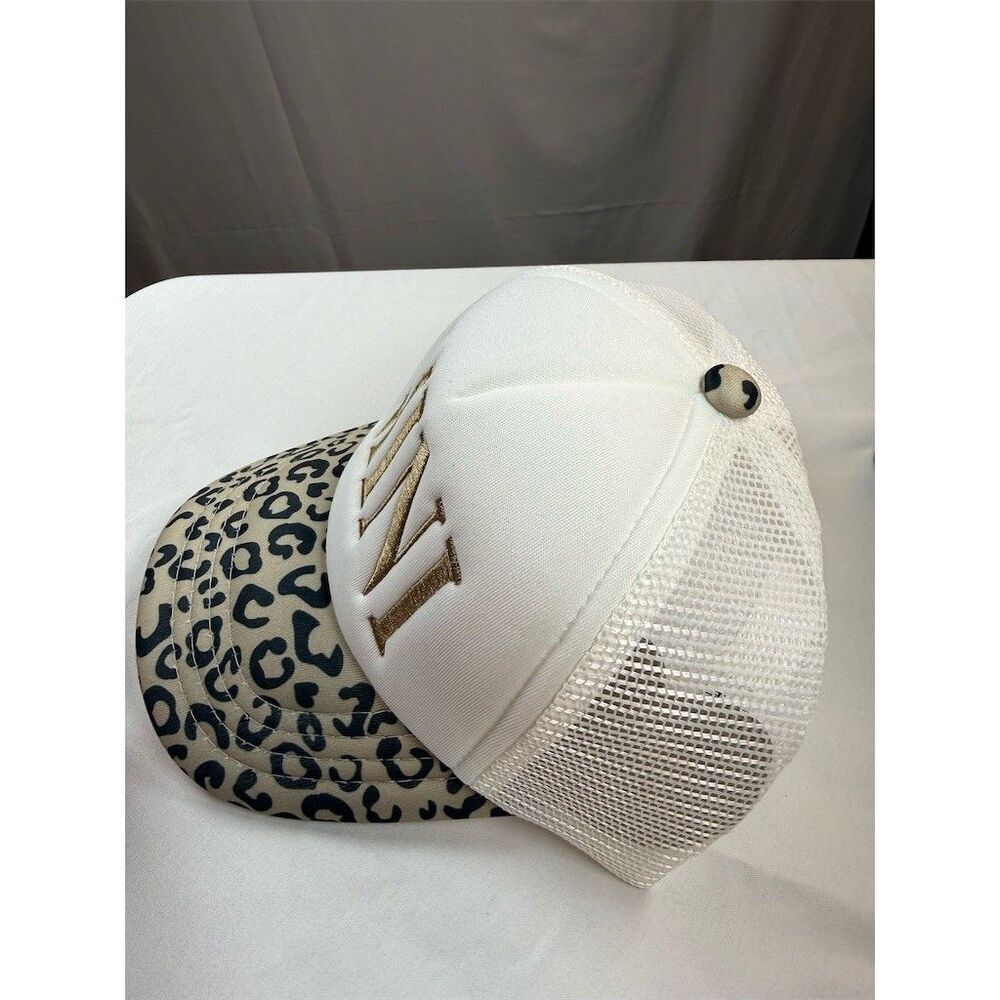 MAMA & MINI Matching Trucker Hats Set Womens One Size White Leopard 2pc - Picture 8 of 12